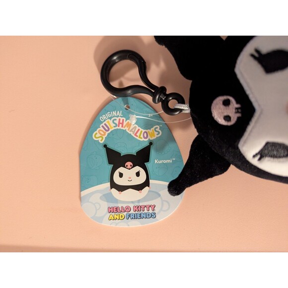 Squishmallows Sanrio 3.5-Inch Kuromi Official Jazwares Plush Bag Clip - Picture 2 of 4